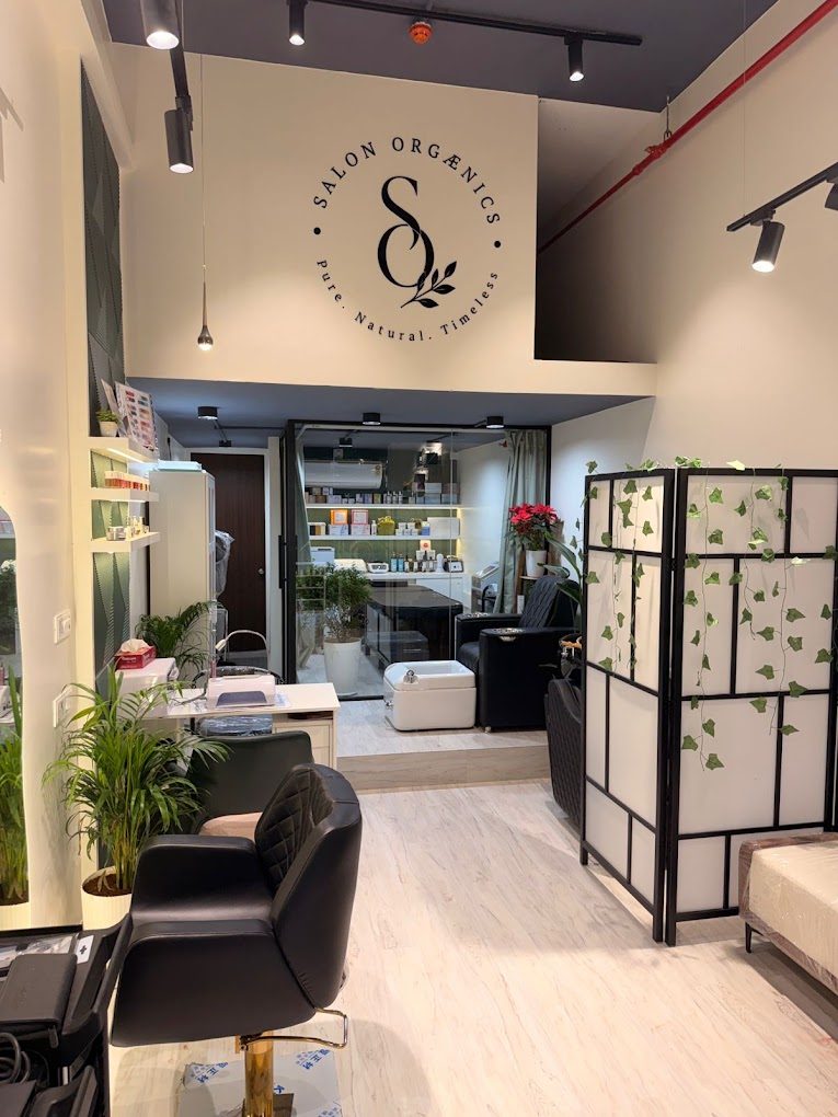 The Salon Orgænics logo wall